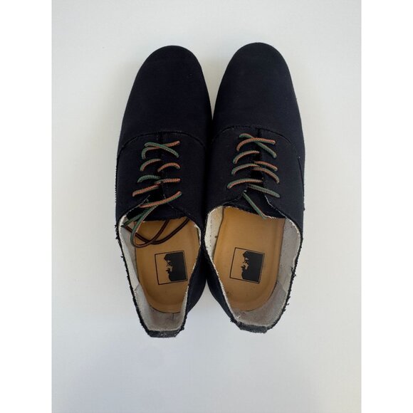Black Canvas Lace-Up Oxford Shoes - Picture 5 of 11